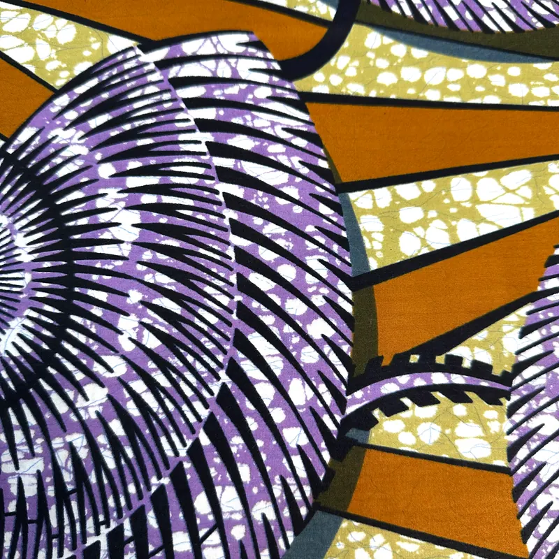 Imprimé orbites ambrées — Ambre, violet et ivoire