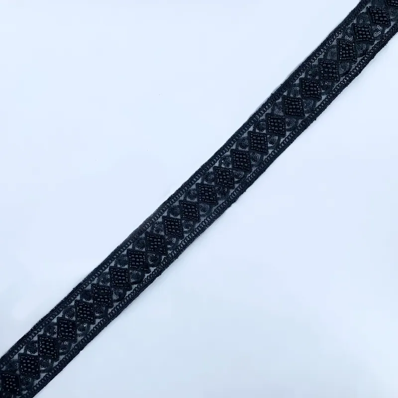 Ukingo mweusi wa lace wenye mapambo · 39 — Nyeusi
