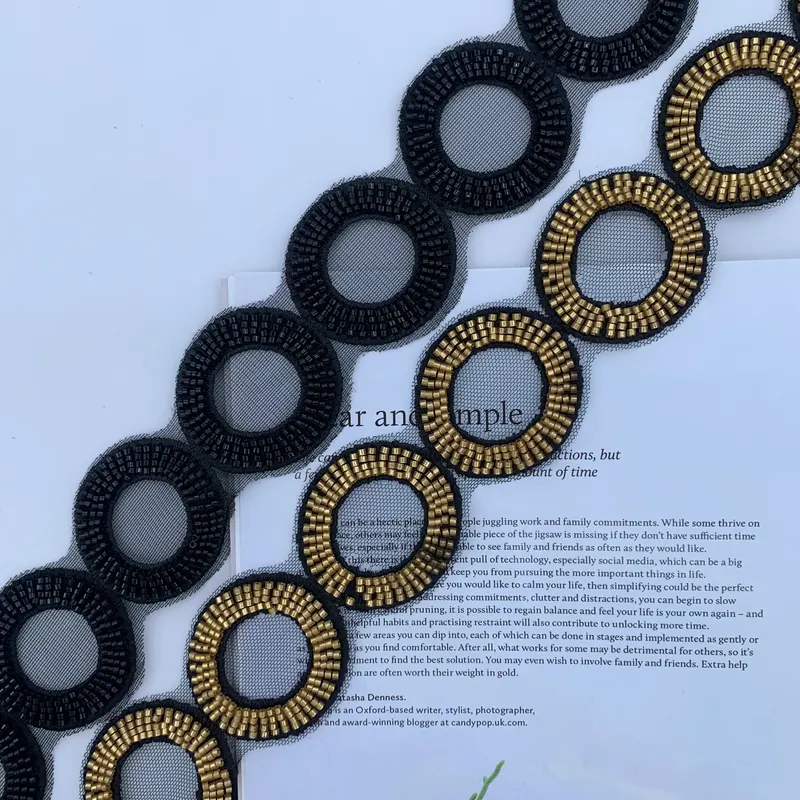 Black & gold circle trim — Black & gold
