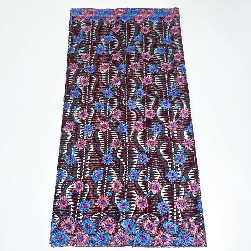 Rayures florales bordeaux — Bordeaux, bleu et rose