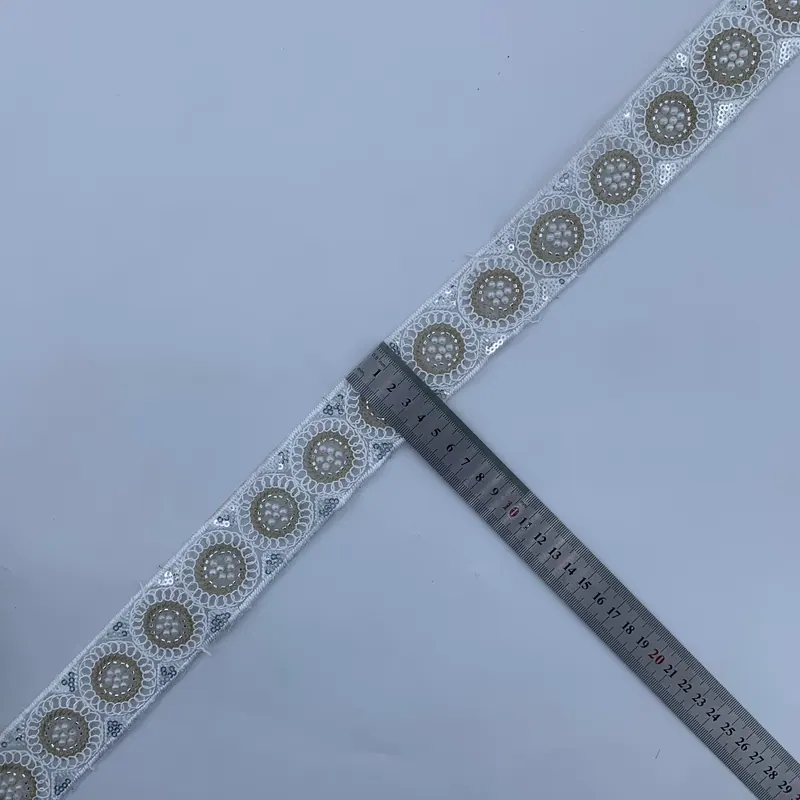 Ivory & gold medallion trim — Ivory & gold