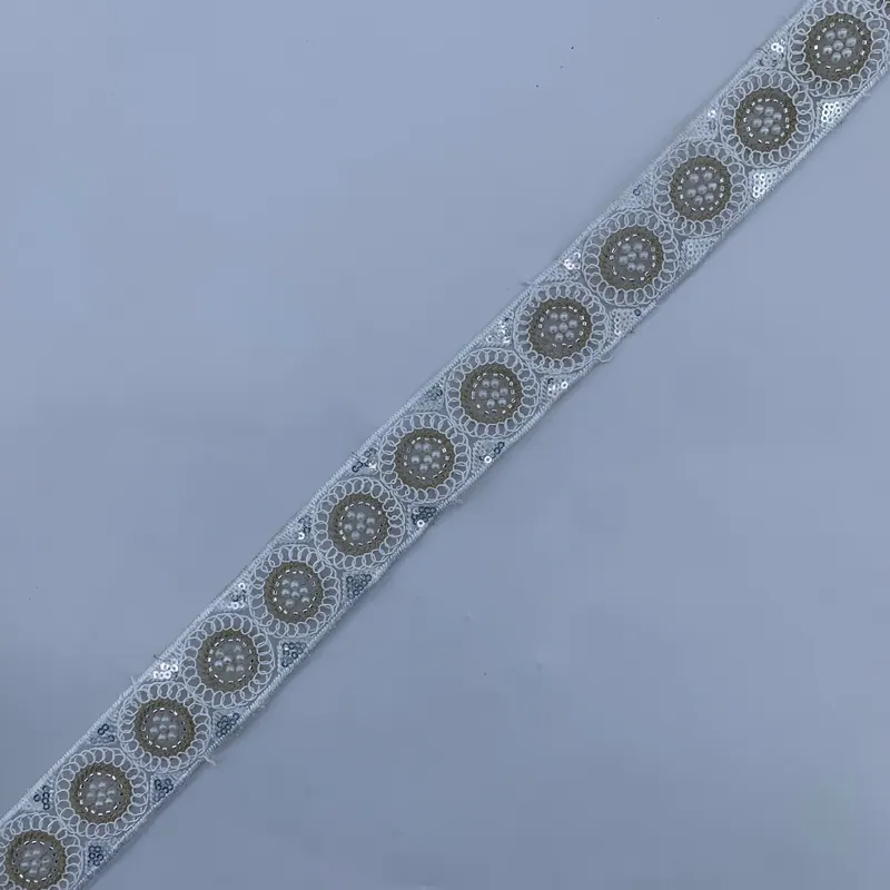 Ivory & gold medallion trim — Ivory & gold