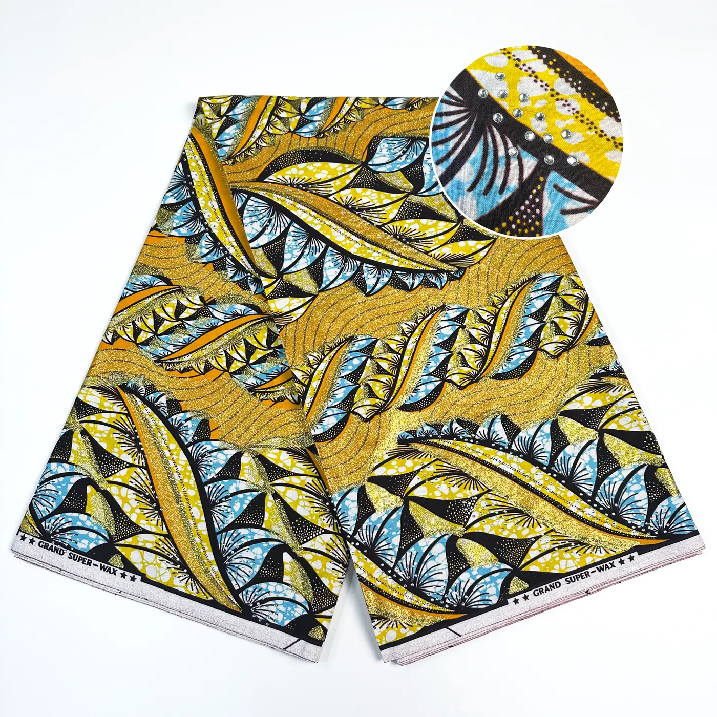 Ochre leaf wax print