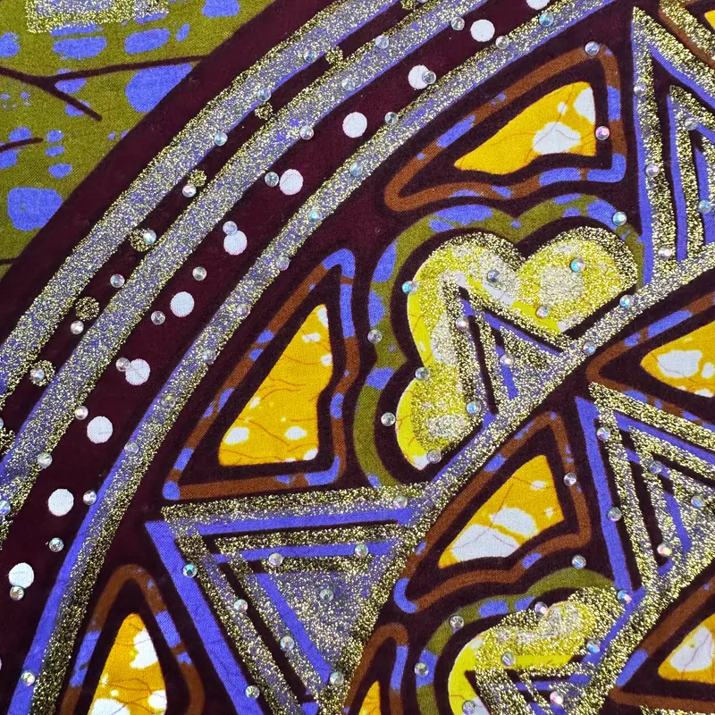 Wax yenye paisley ya ochre — Ochre, zambarau na nyeusi