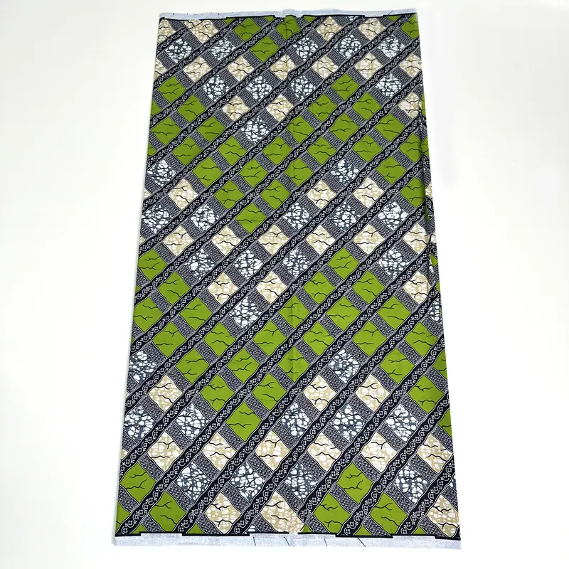 Wax losanges olive — Olive, ivoire et noir