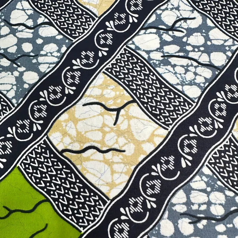 Wax losanges olive — Olive, ivoire et noir