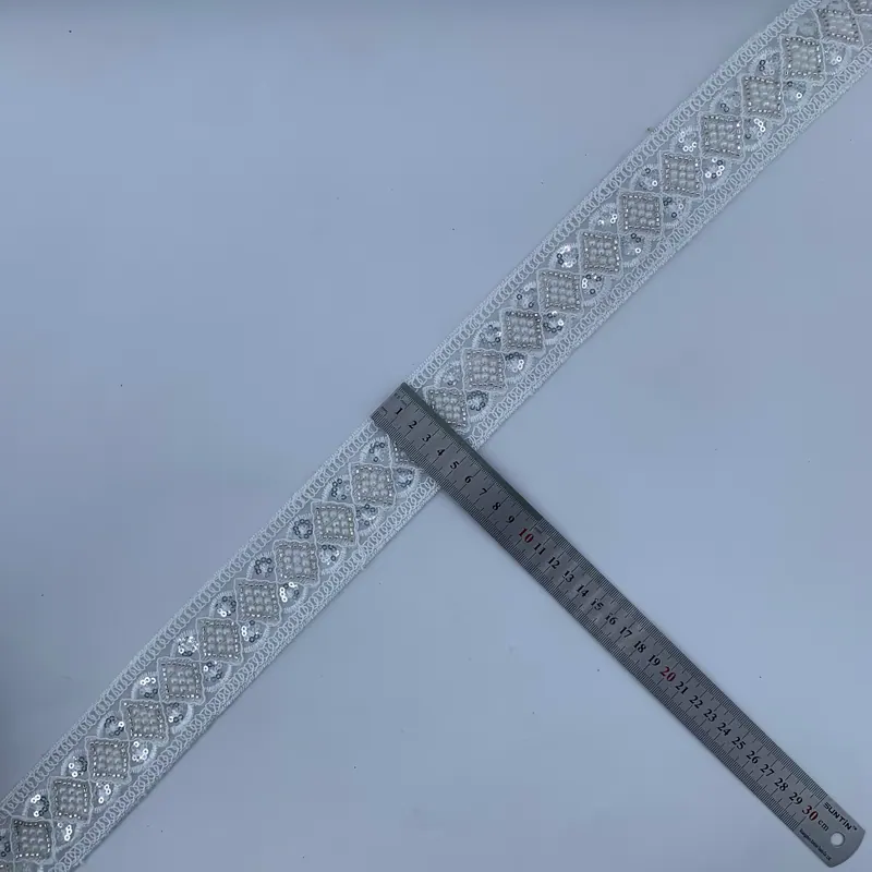 White diamond border — White & silver